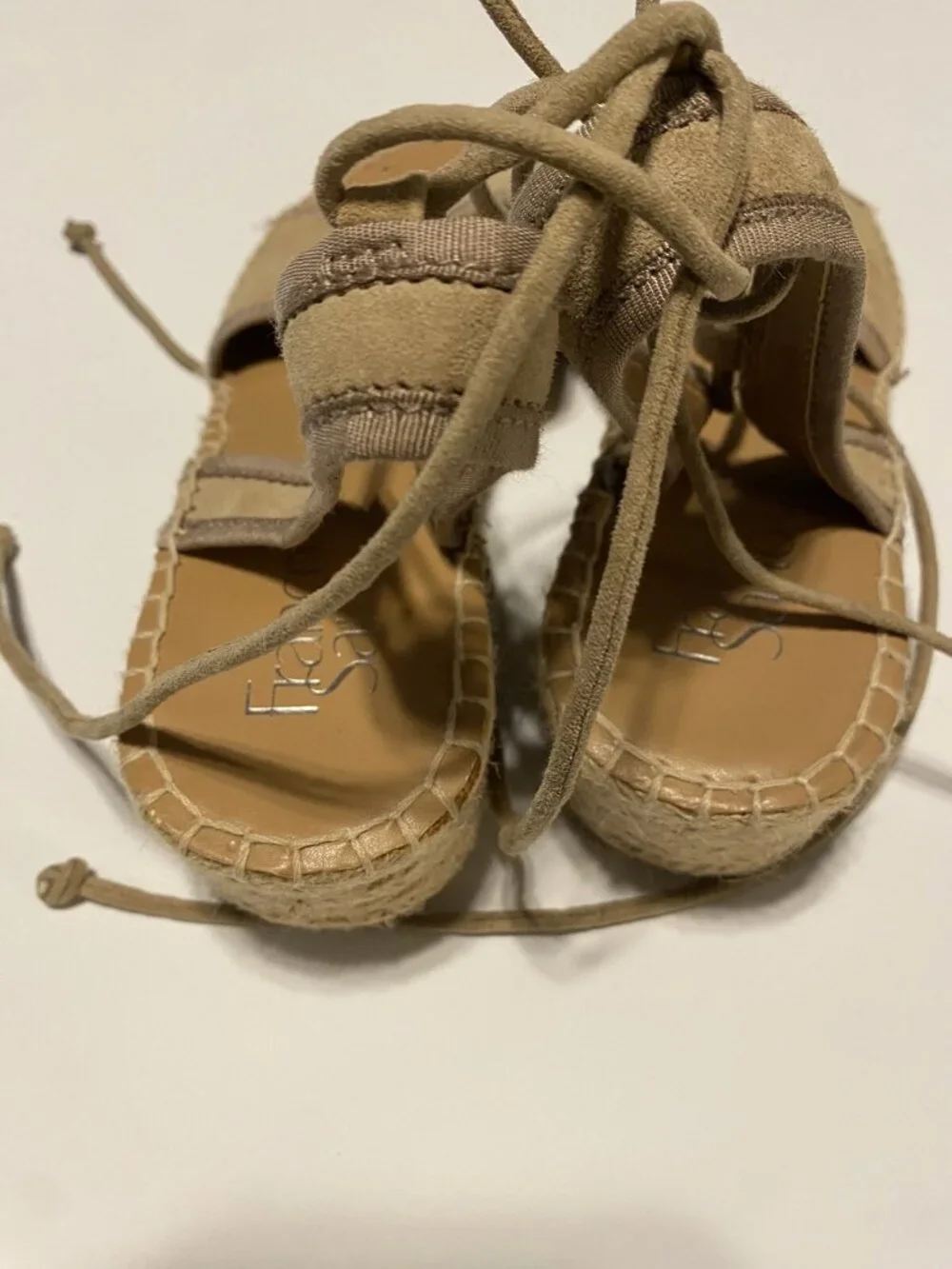 Franco Sarto 8 M Espadrilles Brown Suede Upper Wedge Sandals Boho Beach